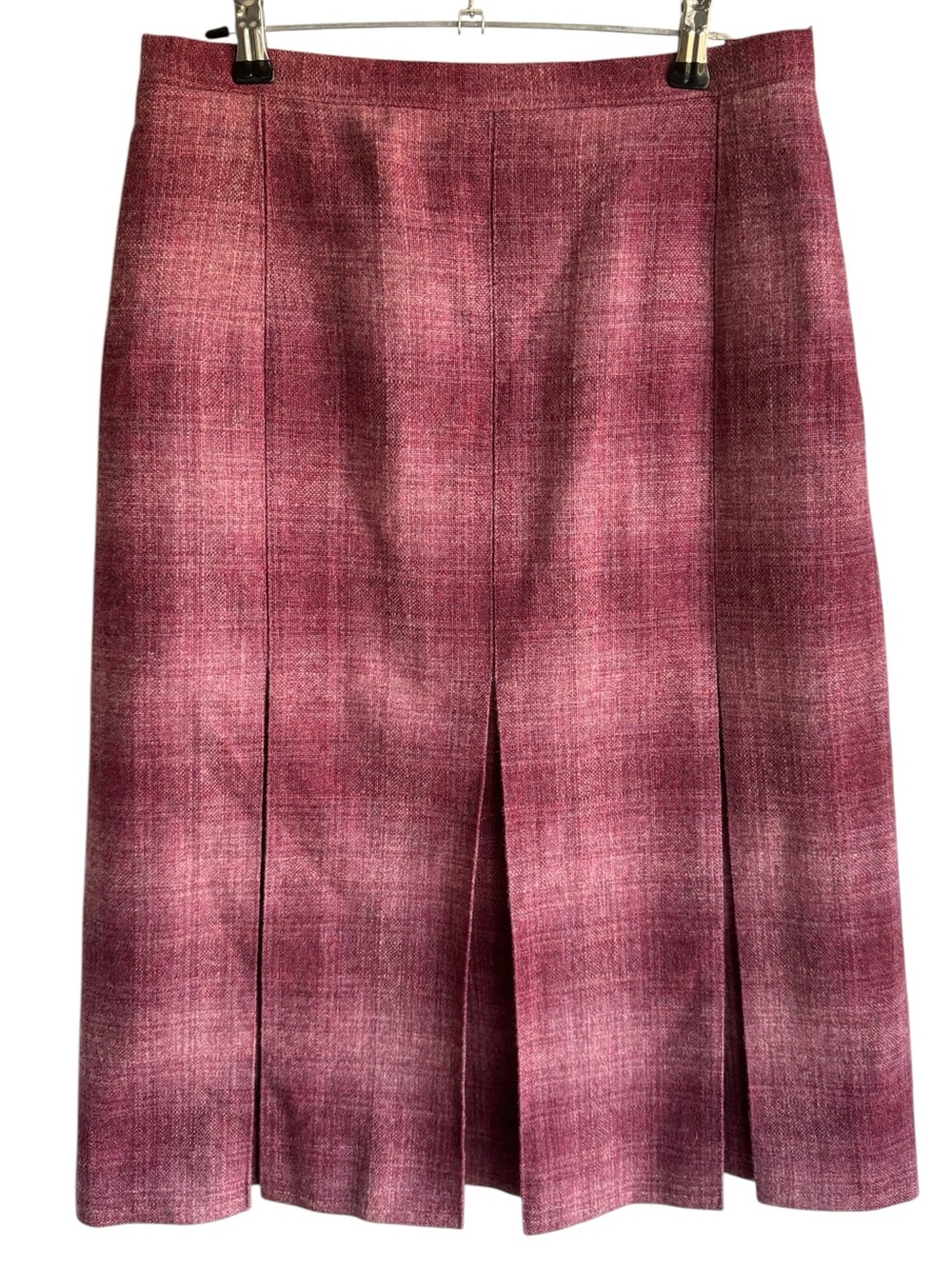 Vintage Pleated Wool Skirt Womens Small Pink Below Knee Preppy Academia